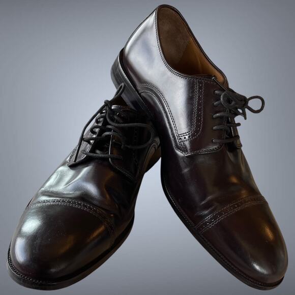 Men\'s Gorgeous JOHNSTON & MUPHY Black Leather Cap Toe Oxford Dress Shoe main image 6